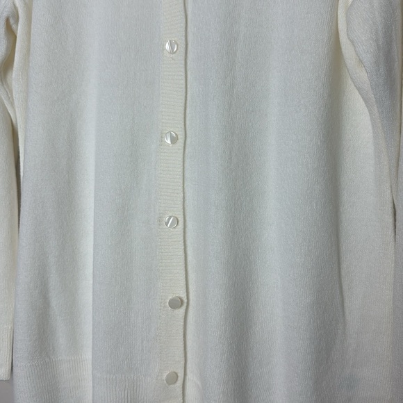 Croft & Barrow Ivory Ecru Button Down Long Sleeve Cardigan Size M NWOT - Picture 3 of 8